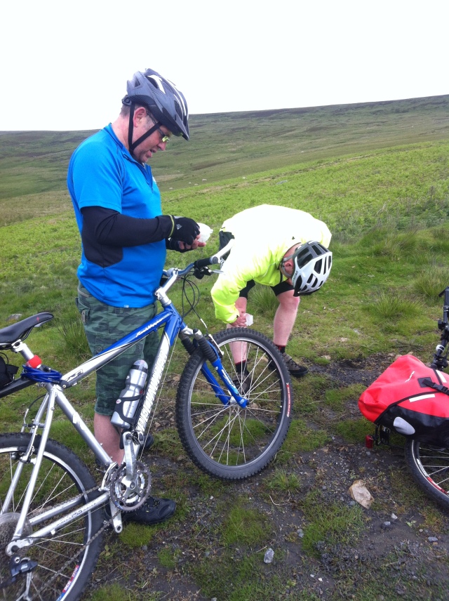 Carl's a casualty on Rookhope Incline onto Rookhope Moor