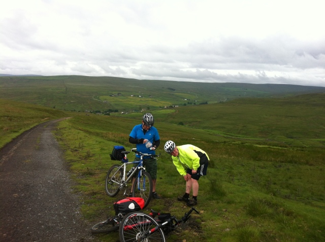 Carl's a casualty on Rookhope Incline onto Rookhope Moor